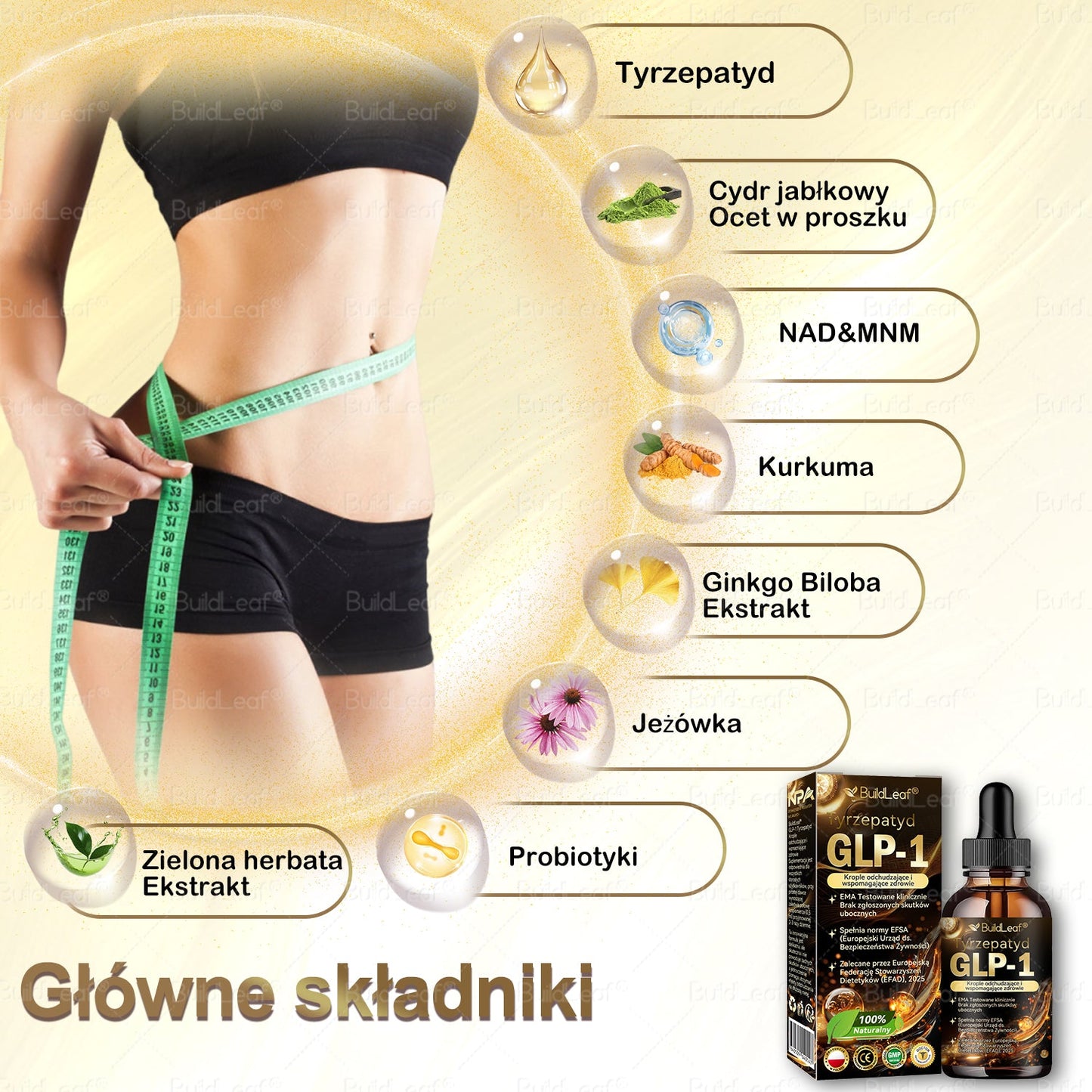 Zalecane przez Mayo Clinic | Oficjalny sklep | BuildLeaf® TIRZEPATIDE GLP-1 Ziołowy Płyn Doustny